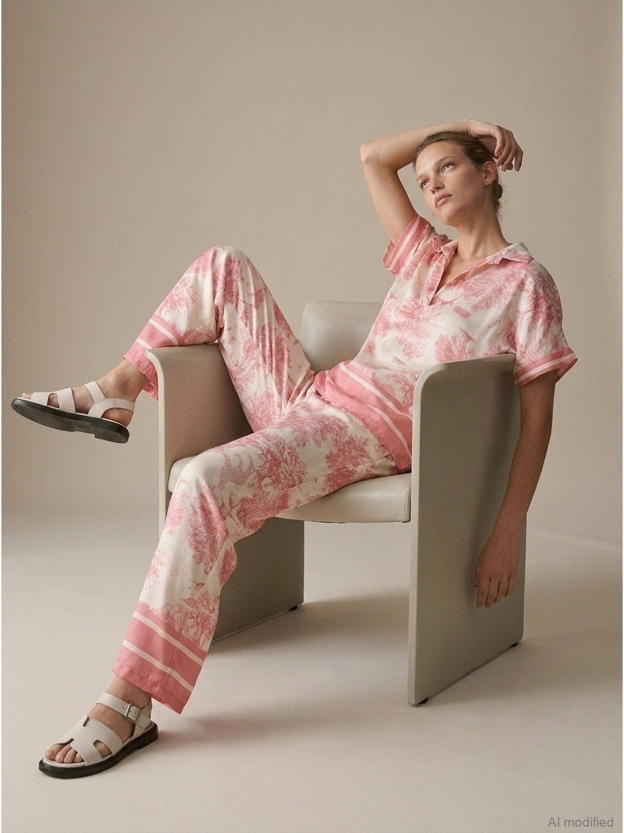 Women’s trousers with silk