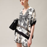 Women's polo shirt with silk