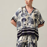 Women's polo shirt with silk