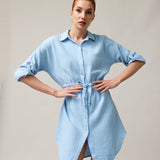 Shirt type muslin dress