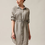 Shirt type muslin dress