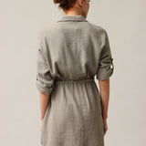 Shirt type muslin dress