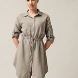 Shirt type muslin dress