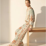 Women’s trousers with silk