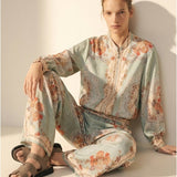 Women’s trousers with silk