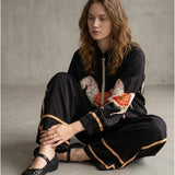 Women’s trousers with silk