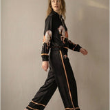 Women’s trousers with silk