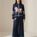 Women's trousers with silk