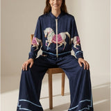 Women's trousers with silk