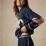 Women's trousers with silk