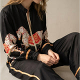 Women’s ‘bomber’ style jacket with silk