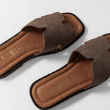 Women's slip-on leather mules