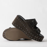 Women's embossed sandals
