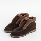 Women’s leather ankle boots with insulation