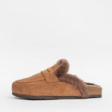 Women’s insulated leather outdoor slippers