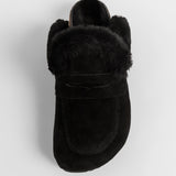 Women’s leather outdoor slippers with insulation