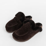 Women’s leather outdoor slippers with insulation