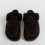 Women’s leather outdoor slippers with insulation