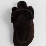 Women’s leather outdoor slippers with insulation