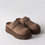 Women's leather outdoor slippers