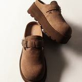 Women's leather outdoor slippers