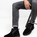 Men's leather boots with insulation
