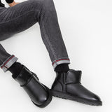 Men's leather boots with insulation