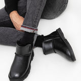 Men's leather boots with insulation