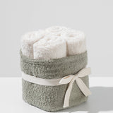 Cotton towel set in a basket - (4 VNT, 30 x 50 cm)