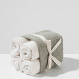 Cotton towel set in a basket - (4 VNT, 30 x 50 cm)