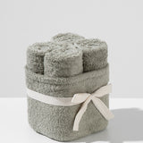 Cotton towel set in a basket - (4 VNT, 30 x 50 cm)