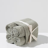Cotton towel set in a basket - (4 VNT, 30 x 50 cm)