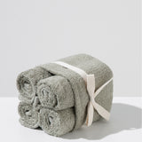 Cotton towel set in a basket - (4 VNT, 30 x 50 cm)