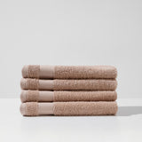 Cotton towel set in a basket - (4 VNT, 30 x 50 cm)