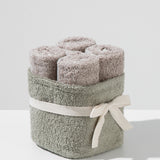 Cotton towel set in a basket - (4 VNT, 30 x 50 cm)
