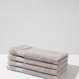 Cotton towel set in a basket - (4 VNT, 30 x 50 cm)