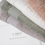 Cotton towel set in a basket - MIX (4 VNT, 30 x 50 cm)