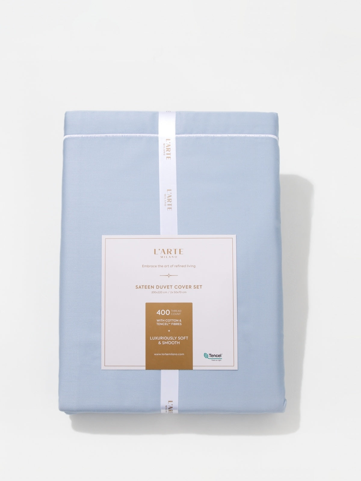 Satin 400 thread count cotton and tencel bedding set, 200x220 cm