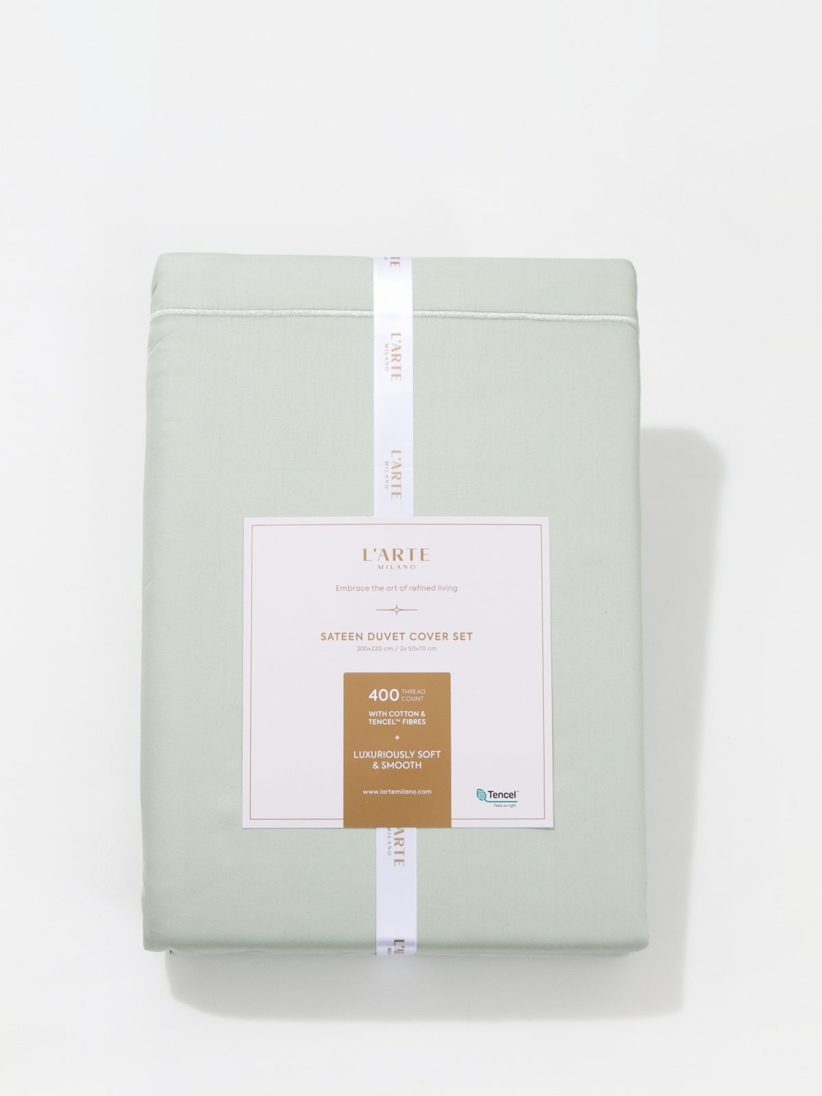 Satin 400 thread count cotton and tencel bedding set, 200x220 cm