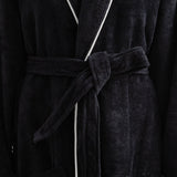 Shawl-collar velour dressing gown