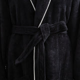 Shawl-collar velour dressing gown