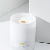Royal Reverie scented soy wax candle with wooden wick, 210 g