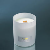 Scented soy wax candle with wooden wick "Riyad", 210 g