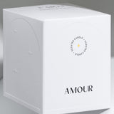 Scented soy wax candle with wooden wick "Amour", 210 g
