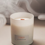 Scented soy wax candle with wooden wick "Nymphaea", 210 g