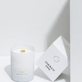 Scented soy wax candle with wooden wick "Smoked Pine", 210 g