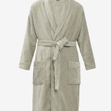 Shawl-collar velour dressing gown