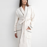 Shawl-collar velour dressing gown