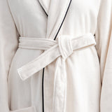Shawl-collar velour dressing gown