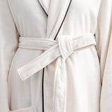 Shawl-collar velour dressing gown